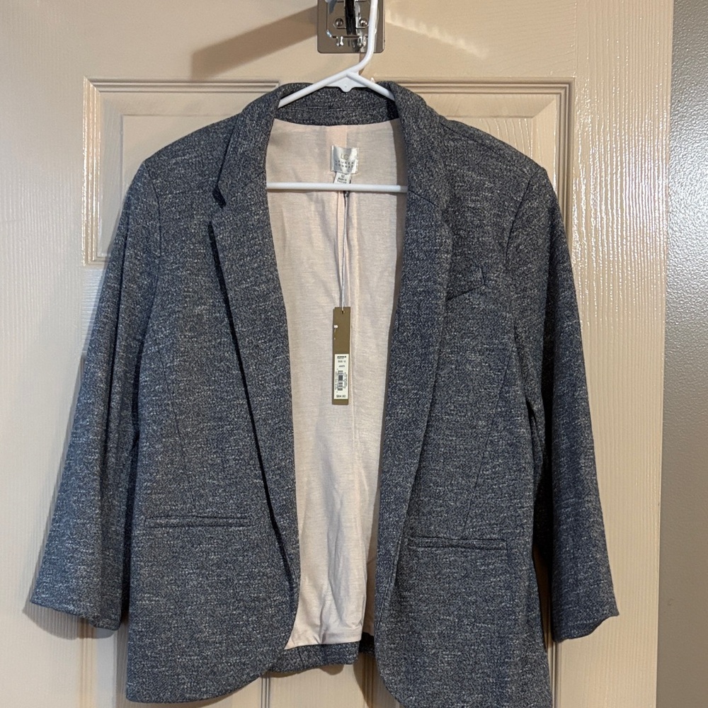 Lauren Conrad knit blazer NWT. Women’s size 12. Grey heather.